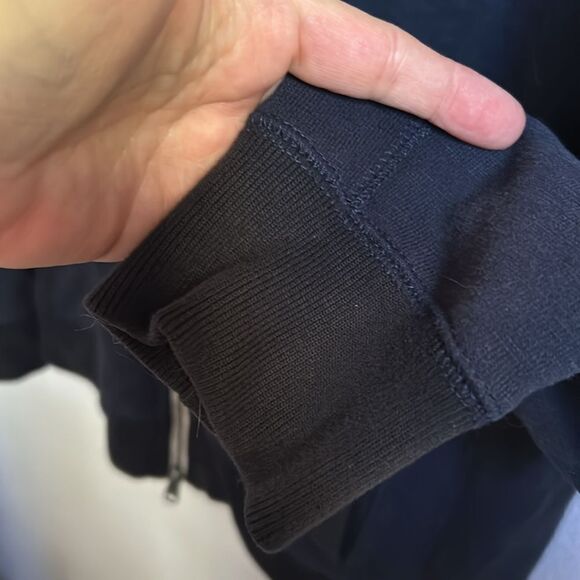 Abercrombie & Fitch hoodie Faux Fur inside Navy Blue Logo front impeccable - Picture 4 of 12